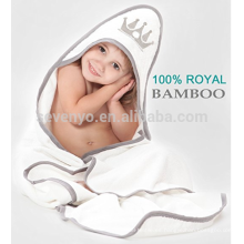 Toalla con capucha Royal Baby con corona - Toallas de baño de bambú 100% naturales para niños - Toalla para niños súper suave y absorbente